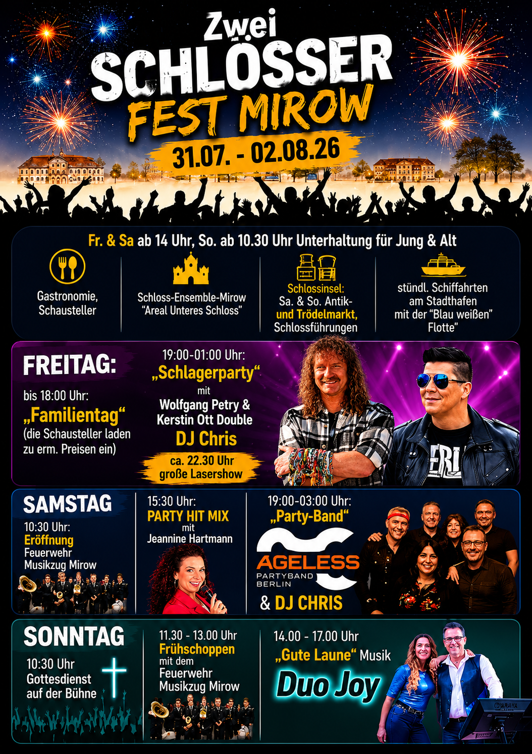 Zwei Schlösserfest 2026 in Mirow